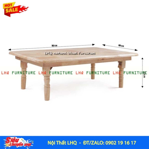 Bàn Trà Nhật Chân Tiện BTCT69 – Gỗ Cao Su Tự Nhiên
