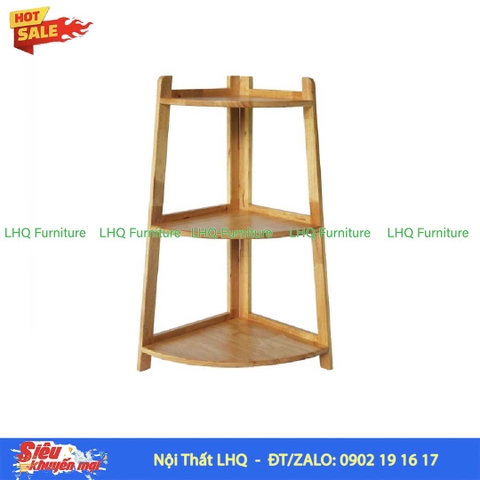 Kệ Góc Chữ A 3 Tầng Gỗ Cao Su Tự Nhiên | Nội Thất LHQ