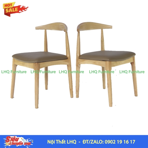 Ghế Cafe – Ghế Ăn Elbow Gỗ Cao Su Thiết Kế Vai Bò Hiện Đại