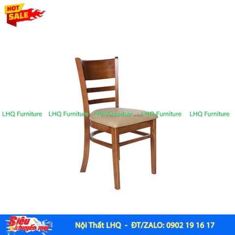Ghế Cafe – Ghế Ăn Cabin Gỗ Cao Su Hiện Đại, Tựa Lưng Êm Ái