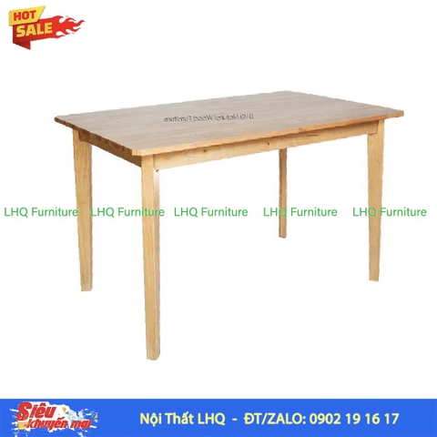Bàn ăn chân vát 1m2 gỗ cao su tự nhiên đẹp, bền cho gia đình