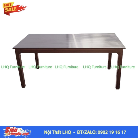 Bàn ăn gỗ chân vuông 1m6 gỗ cao su tự nhiên hiện đại, bền đẹp