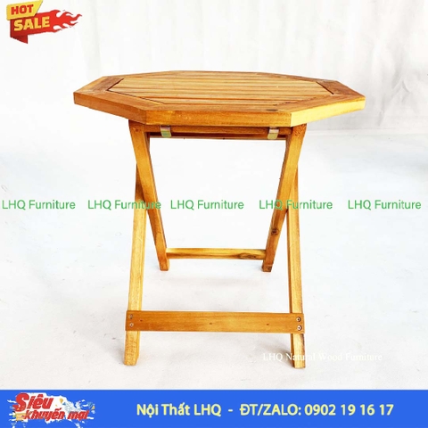 Bàn Cafe Mini Bát Giác Gỗ Tràm Xếp Gọn Tiện Lợi