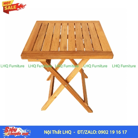 Bàn Cafe Mini Vuông 50 Gỗ Tràm Gấp Gọn