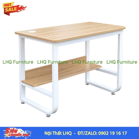Bàn làm việc chân sắt rộng 1m – Khung sắt chắc chắn, thiết kế hiện đại