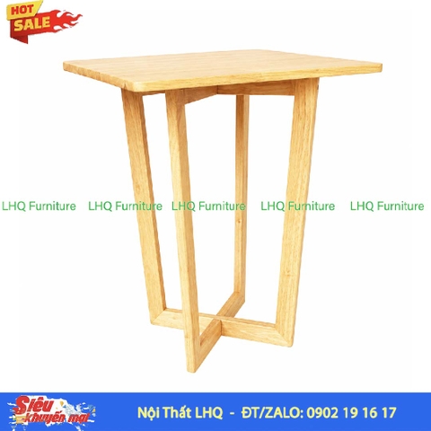 Bàn Chữ X Vuông Gỗ Cao Su Tự Nhiên 60x60cm