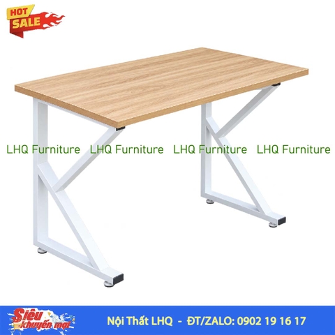 Bàn học khung sắt chữ K 60x100x75cm – Gỗ MDF phủ Melamin chống xước