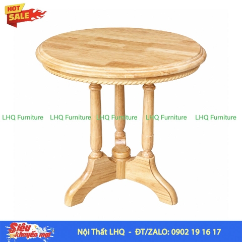 Bàn Kẹp Trà Gỗ Cao Su Tự Nhiên 60x60cm Đa Năng