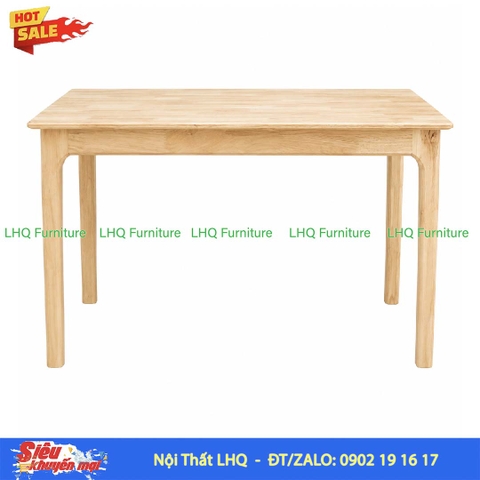 Bàn Làm Việc Chân Vuông 1m2 | Gỗ Cao Su Tự Nhiên Hiện Đại