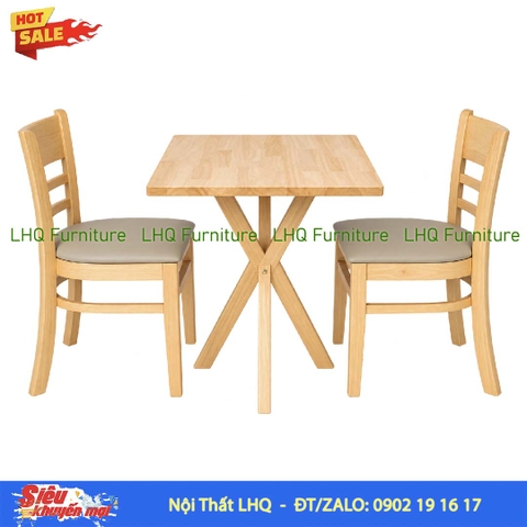 Bộ bàn ăn 2 ghế Cabin bàn vuông hoặc tròn 60cm