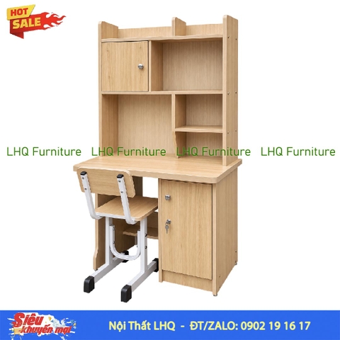 Bàn học liền giá sách rộng 80cm – Thiết kế gọn gàng, tiện dụng