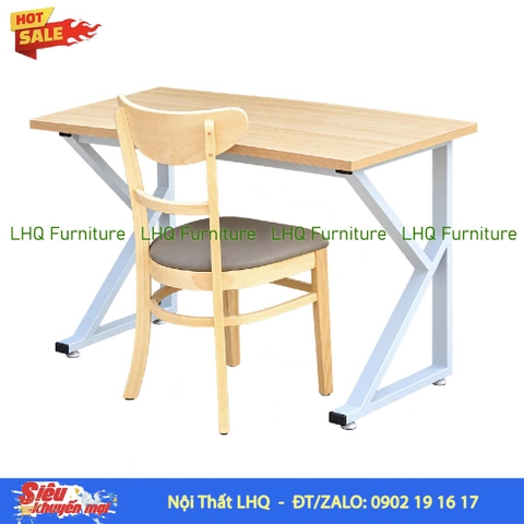 Bộ Bàn Chân Sắt Chữ K Kết Hợp Ghế Gỗ – Thiết Kế Hiện Đại
