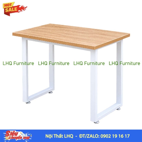 Bàn học chân sắt chữ U 1m2 gỗ MDF – Mặt bàn rộng, tiện dụng