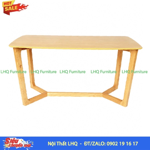 Bàn Ăn Chân Xương Cá Gỗ Cao Su Phong Cách Bắc Âu