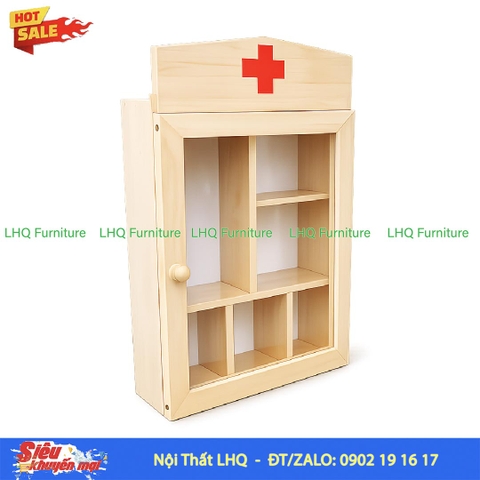 Tủ Thuốc Gia Đình To Gỗ Tự Nhiên Treo Tường Bền Đẹp Giá Rẻ