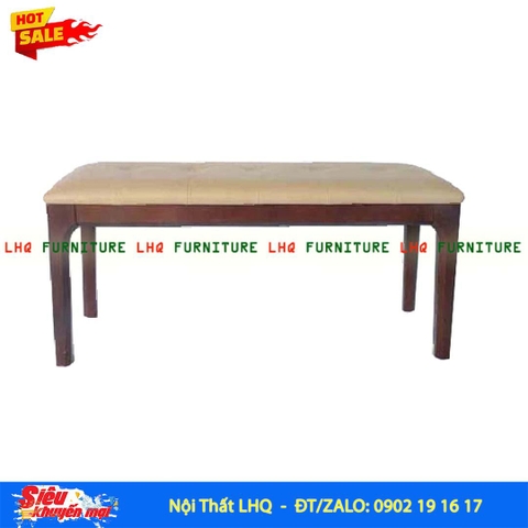 Ghế Bench Gỗ Cao Su Mặt Nệm | Nội Thất LHQ
