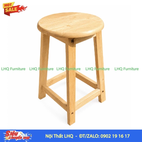 Ghế Đôn Chân Thang Gỗ Cao Su | Nội Thất LHQ