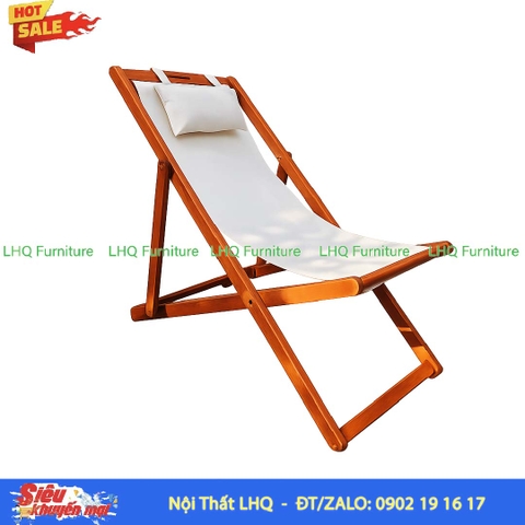 Ghế Võng Vải Ban Công Trắng Gỗ Tràm Gấp Gọn Giá Tốt