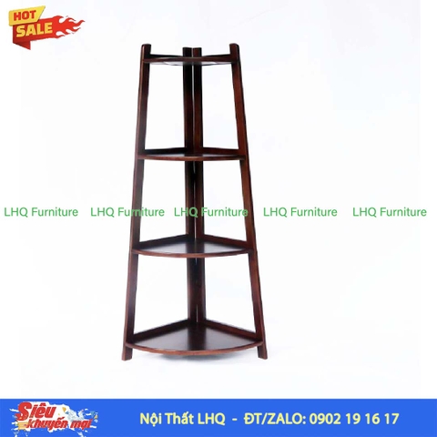 Kệ Góc Chữ A 4 Tầng Gỗ Cao Su Tự Nhiên | Nội Thất LHQ