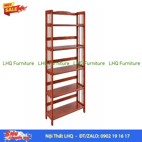 Kệ Sách Gỗ 5 Tầng Rộng 50cm – Gỗ Cao Su Tự Nhiên Chắc Chắn, Thiết Kế Hiện Đại