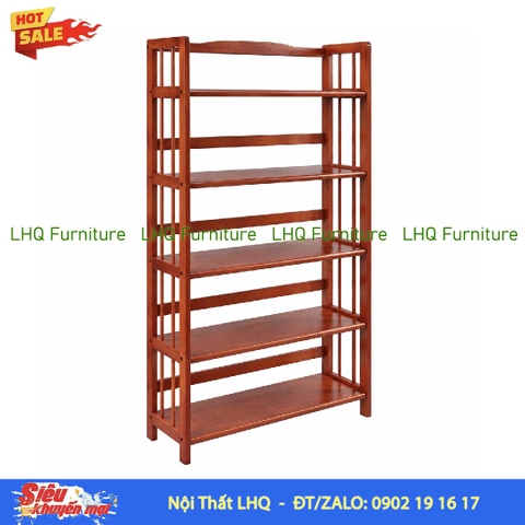 Kệ Sách Gỗ 5 Tầng Rộng 80cm – Gỗ Cao Su Tự Nhiên Chắc Chắn, Đẹp Hiện Đại