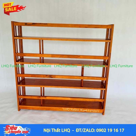 Kệ Sách Gỗ 4 Tầng Rộng 1M – Gỗ Cao Su Tự Nhiên Chắc Chắn, Bền Đẹp
