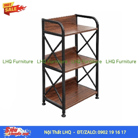 Kệ Sách Khung Sắt Gỗ Melamin 3 Tầng Rộng 50cm