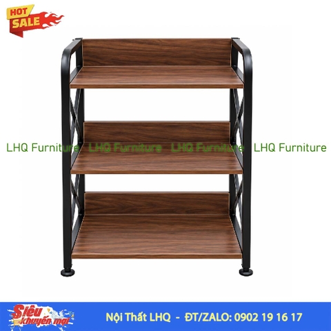Kệ Sách Khung Sắt Gỗ Melamin 3T70 Rộng 70cm