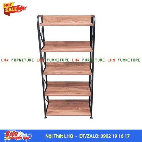 Kệ Sách Khung Sắt Gỗ Melamin 5T50 | Nội Thất LHQ