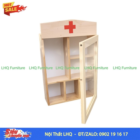 Tủ Thuốc Gia Đình Nhỡ - Tủ Thuốc Y Tế Gỗ Treo Tường Đẹp