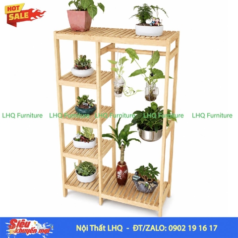 Kệ Treo Quần Áo 2 Buồng Gỗ Cao Su Tự Nhiên | Nội Thất LHQ
