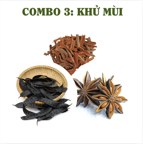 100g Combo khử mùi mix 3 loại xông phòng cao cấp thanh lọc không khí ẩm mốc an toàn cho người sử dụng