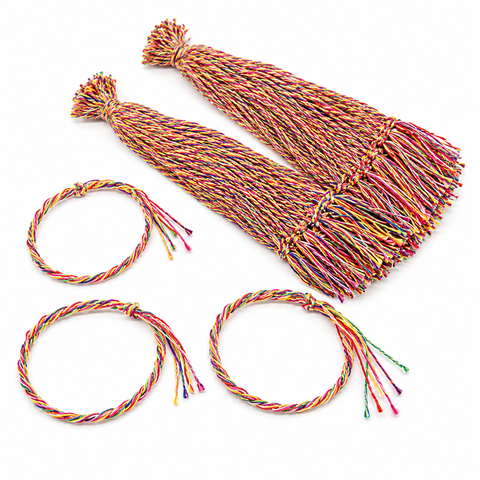 Vòng tay chỉ ngũ sắc bình an 2mm nhiều màu cực xinh