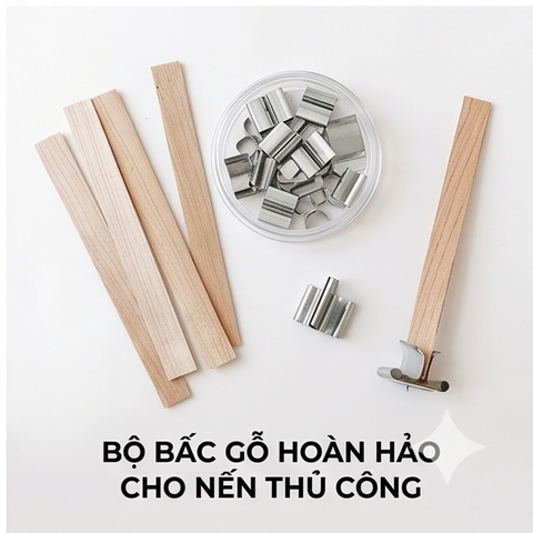 Bấc gỗ làm nến có đế sắt tạo cảm giác thư dãn kêu lách tách