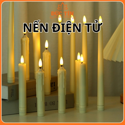 Nến điện tử cây thắp sáng loại cao bé đèn cầy điện tử