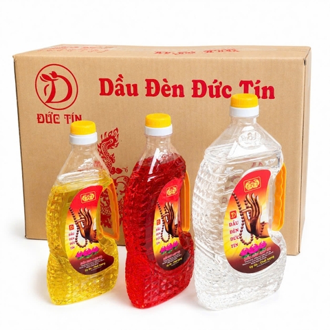 Dầu đèn cát tường lưu ly chai 1kg và 0,5kg Đức Tín