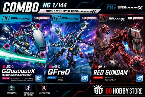 COMBO HG 1/144  GQuuuuuuX（Endymion Unit Awakened）+ GFreD + RED GUNDAM