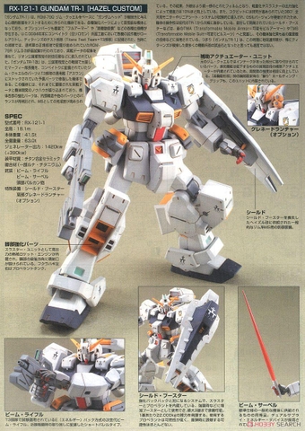 MG 1/100 RX-121-1 GUNDAM TR-1 [HAZEL CUSTOM] TITANS PROTOTYPE MOBILE SUIT WHITE