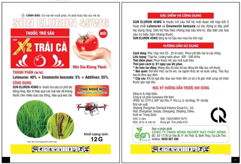 Thuốc trừ sâu SUN ELURON 45WG TRÁI CÀ