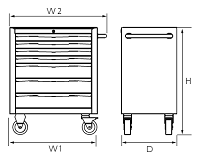 Tủ Dụng Cụ KTC EKW-1007BK - 7 Ngăn Kéo Màu Đen