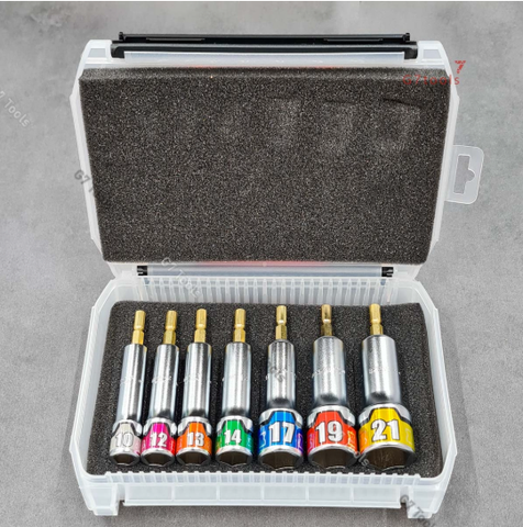 Bộ Đầu Khẩu Lục Giác 7 Chi Tiết KTC TBZP637 - Dùng Cho Máy Siết Bulong _ Hàng Cao Cấp Chính Hãng Nhật Bản
