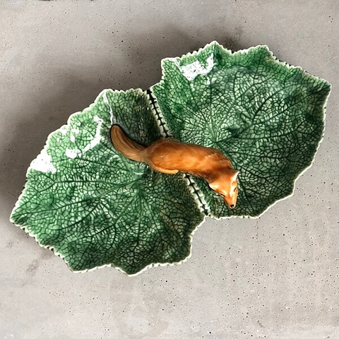 Đĩa lá đôi (con cáo) Bordallo Pinheiro Bordallo Leaves – ảnh 2
