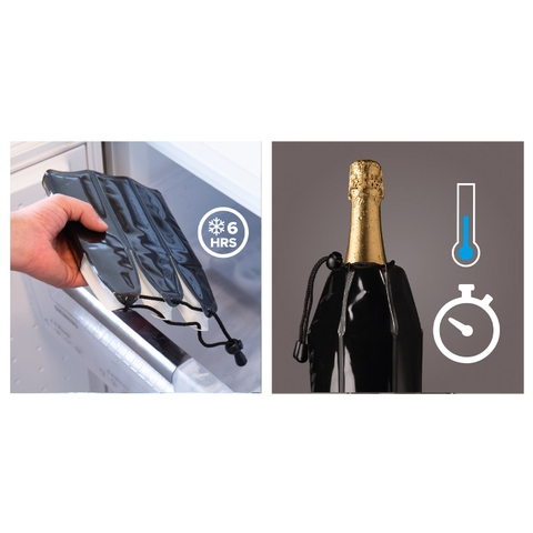 Túi giữ mát rượu sâm panh màu đen Vacu Vin – ảnh 2