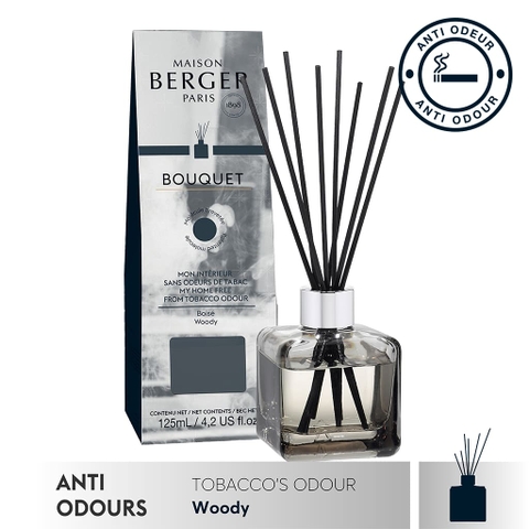 Lọ tinh dầu khuếch tán, khử mùi thuốc lá hương Woody Maison Berger 125ml