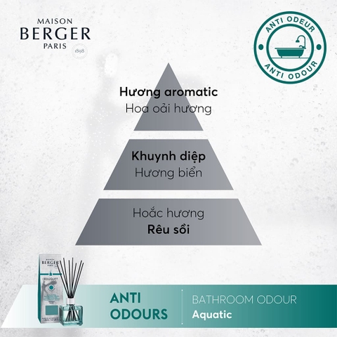 Lọ tinh dầu khuếch tán, khử mùi phòng tắm hương Aquatic Maison Berger – ảnh 3