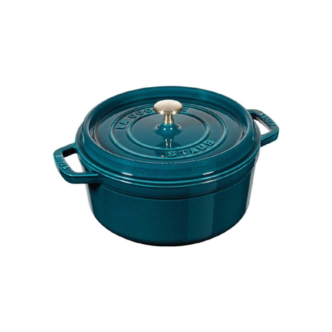 Nồi gang tròn màu xanh ngọc Staub