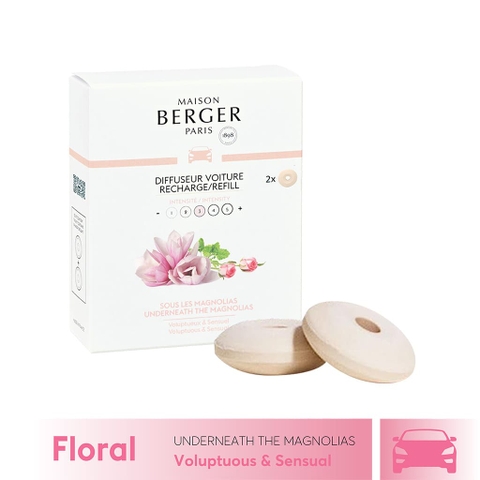 Bộ tinh dầu xe hơi hương Underneath the Magnolias Maison Berger 2 cái