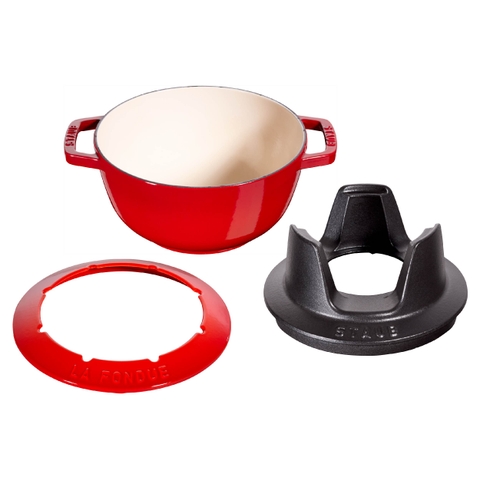 Bộ Fondue màu đỏ cherry Staub – ảnh 5