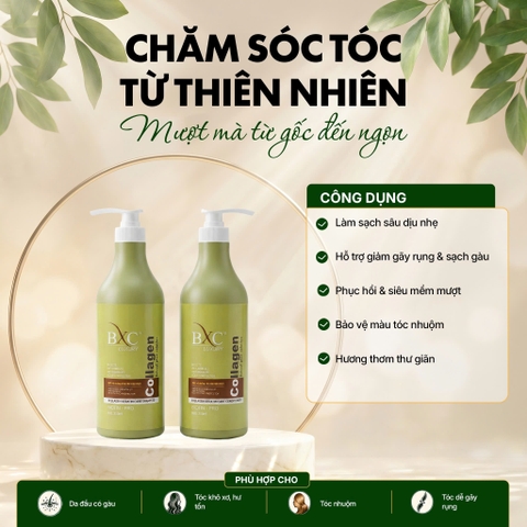 Dầu gội BXC LUXURY dưỡng sinh siêu mềm mượt 800ml