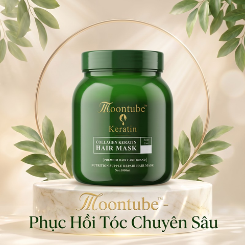 Hấp ủ tóc Moontube siêu mượt hỗ trợ phục hồi khô xơ hư tổn 1000ml